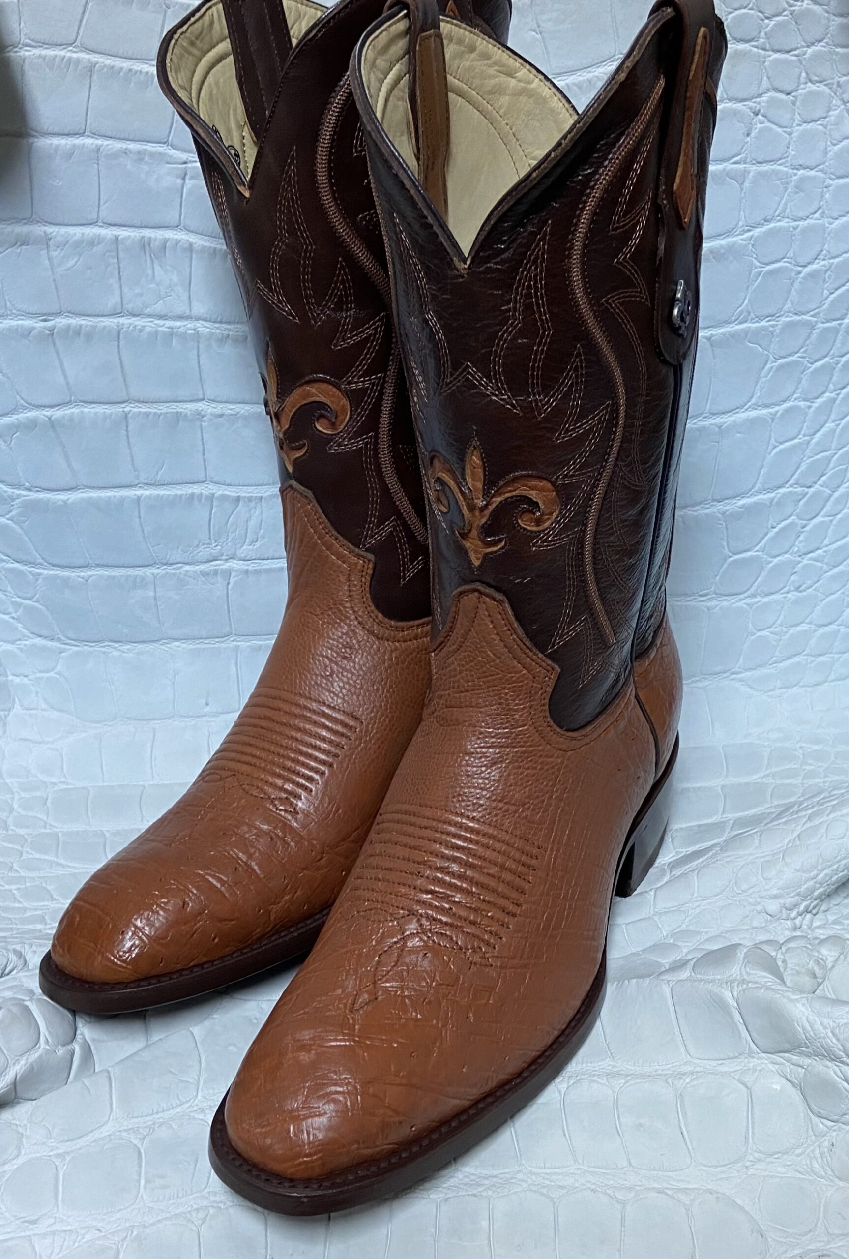Ostrich Honey Belly Boots : Acadian Leather