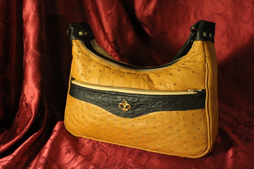 The Alligator Purse, Vintage Leather Tote Bag, Red/Brown/Black