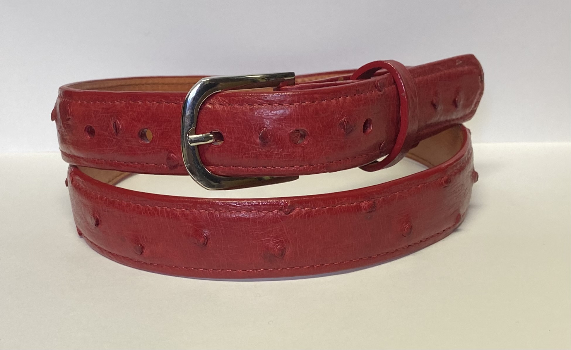 Full Quill Ostrich Leather Belt