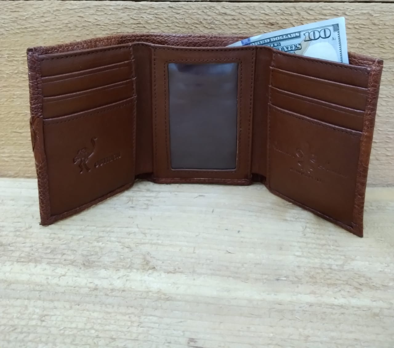Pocket Secretary Cognac Ostrich Wallet