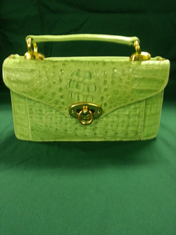 green Crocodile purse